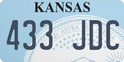 KS license plate 433JDC