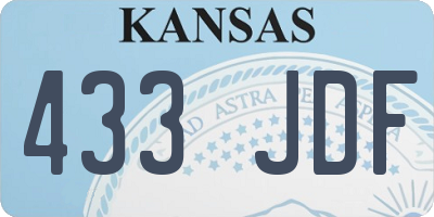 KS license plate 433JDF