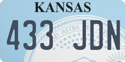 KS license plate 433JDN