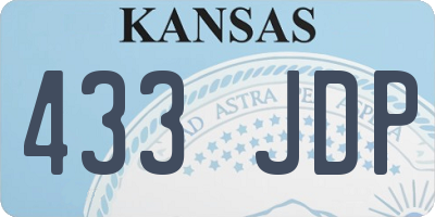 KS license plate 433JDP
