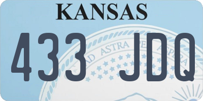 KS license plate 433JDQ