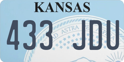 KS license plate 433JDU