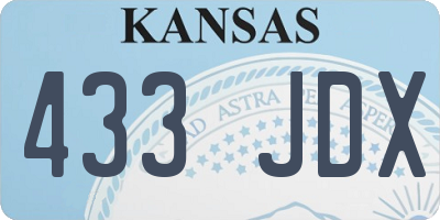 KS license plate 433JDX