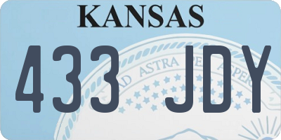 KS license plate 433JDY