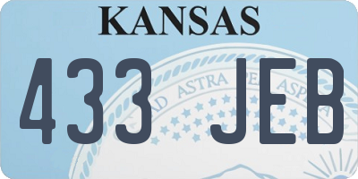 KS license plate 433JEB