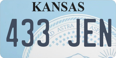 KS license plate 433JEN