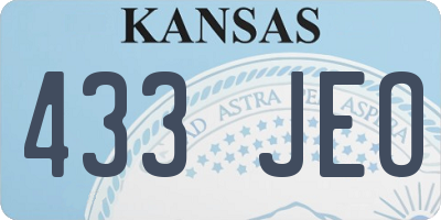 KS license plate 433JEO