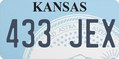 KS license plate 433JEX