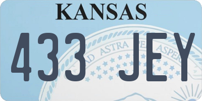 KS license plate 433JEY