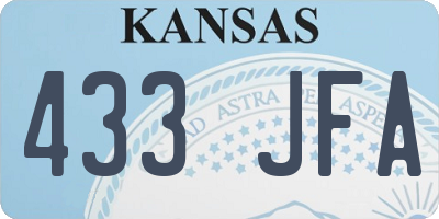 KS license plate 433JFA