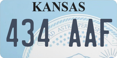 KS license plate 434AAF