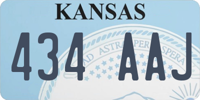 KS license plate 434AAJ