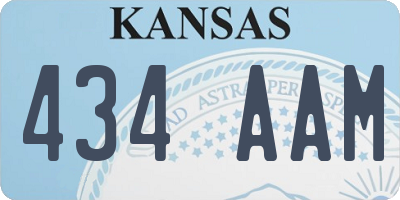 KS license plate 434AAM
