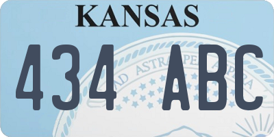 KS license plate 434ABC