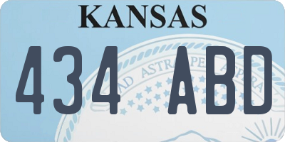 KS license plate 434ABD