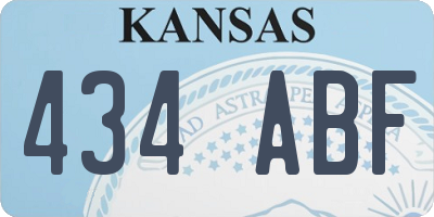 KS license plate 434ABF