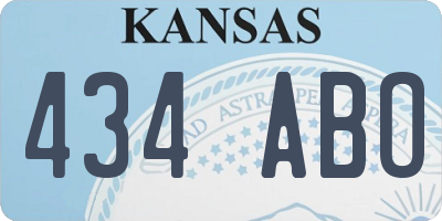 KS license plate 434ABO