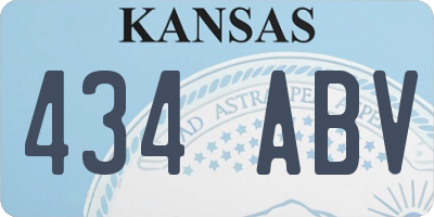 KS license plate 434ABV