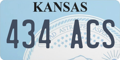 KS license plate 434ACS