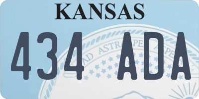 KS license plate 434ADA