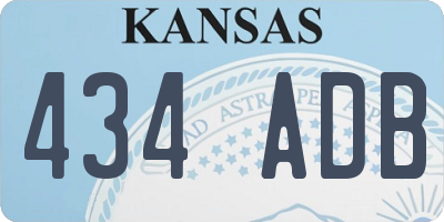 KS license plate 434ADB