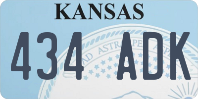 KS license plate 434ADK