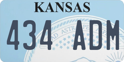 KS license plate 434ADM