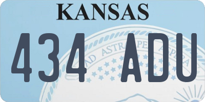 KS license plate 434ADU