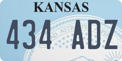 KS license plate 434ADZ