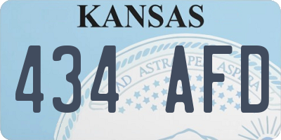 KS license plate 434AFD