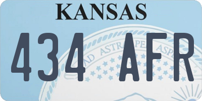 KS license plate 434AFR