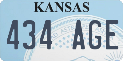 KS license plate 434AGE