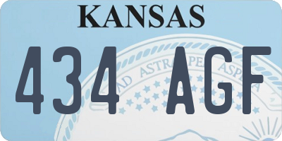 KS license plate 434AGF