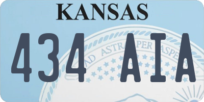 KS license plate 434AIA