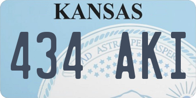 KS license plate 434AKI