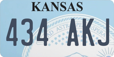 KS license plate 434AKJ