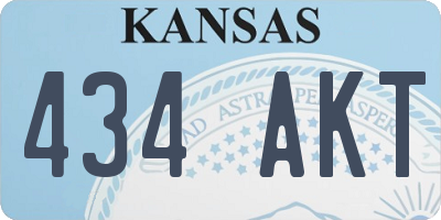 KS license plate 434AKT