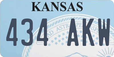 KS license plate 434AKW