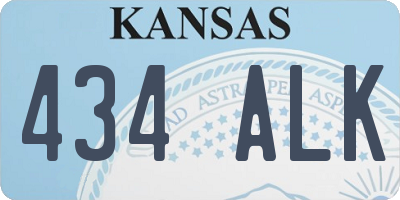 KS license plate 434ALK