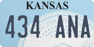 KS license plate 434ANA