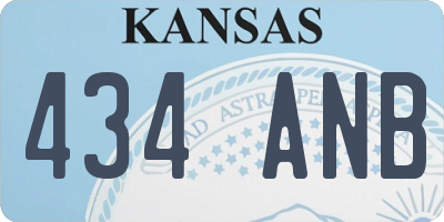 KS license plate 434ANB