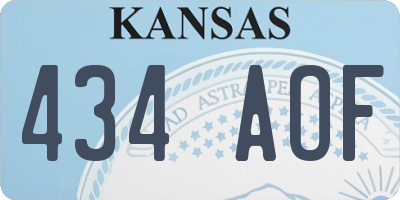 KS license plate 434AOF