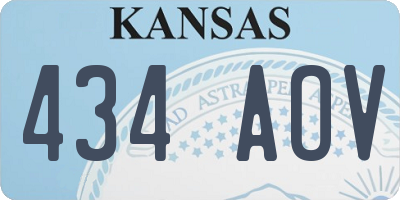 KS license plate 434AOV