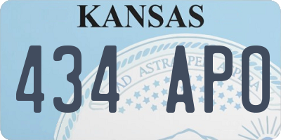 KS license plate 434APO