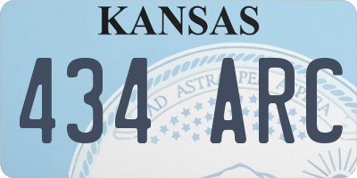 KS license plate 434ARC