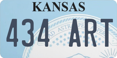 KS license plate 434ART