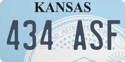 KS license plate 434ASF