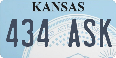 KS license plate 434ASK