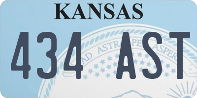KS license plate 434AST