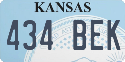 KS license plate 434BEK